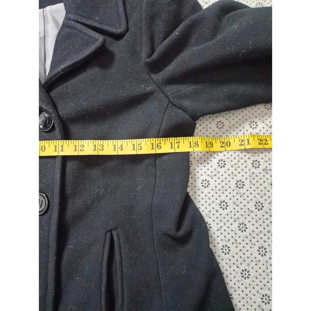 Calvin Klein Black  Blend Double Breasted Pea Coat Womens Size 10 - Picture 4 of 7